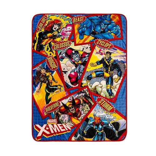 Marvel X-Men Character Cards Raschel Throw Blanket | Soft Polyester Cover for Sofa, Bed | 45 x 60 Inches - Image 1