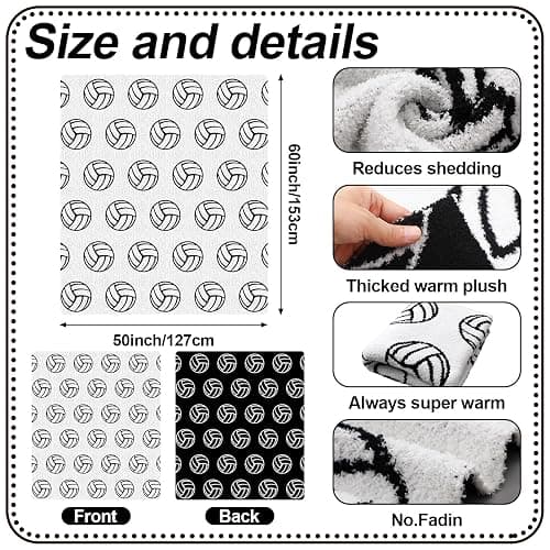 Remagr Volleyball Blanket Gifts for Sport Lover Cute Soft Cozy Fluffy Microfiber Throw Christmas Blanket Gifts for Living Room Sofa Bed, 60 x 50 Inches thumbnail 2