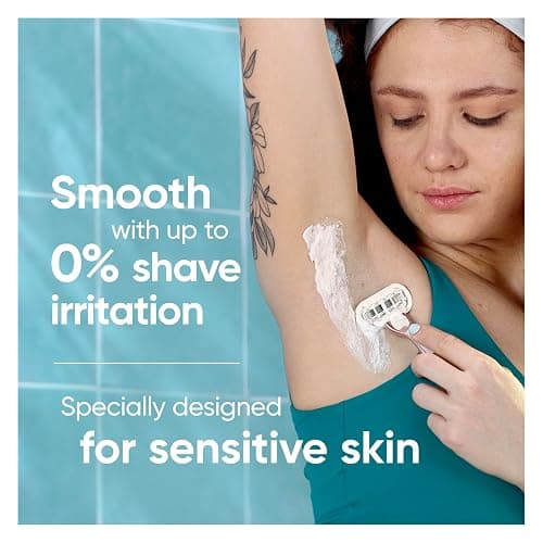 Gillette Venus Pro Smooth Sensitive Women’s Razor, 1 Handle & 3 Blade Refills - 5-Blade System, Sensitive Skin Protection, Reusable Metal Handle, Shower Holder thumbnail 2