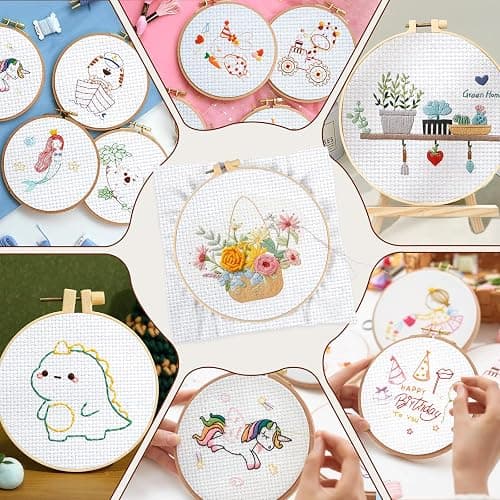 10 PCS White Aida Cloth 14 Count Cross Stitch Fabric (7×7 Inch) | Pre-Cut Squares Fabric for Craft Embroidery, Handmade Needlework, DIY Handicrafts thumbnail 5