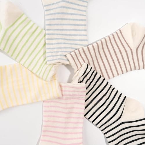 Womens Cotton Crew & Ankle Socks, Cute Floral Ruffle Colorful Tube Size 6-9 thumbnail 7
