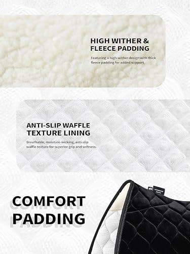 Harrison Howard General Purpose Saddle Pad for Horse Riding Training English Saddle Pad Soft Cushioning for Horse Back thumbnail 3