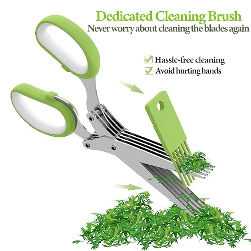2025 Upgraded Herb Scissors, Effortless Herb Shears Cutter Tool with Sharp Stainless Steel Blades for Fresh Herbs, Must-Have Kitchen & Cooking Gadget, Green thumbnail 7