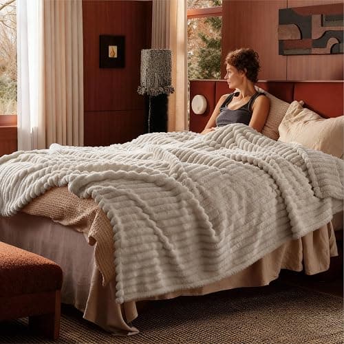 Bedsure GentleSoft King Size Blanket for Bed - Cozy Soft Blankets for Women, Cute Large Fleece Throws for Girls, Linen, 108x90 Inches thumbnail 2