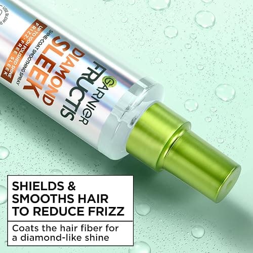 Garnier Fructis Diamond Sleek Hair Shine Spray, Up to 100-Hour Frizz Control, Heat Protectant up to 450°F with Vegan Keratin Smoothing Complex and Argan Oil for Frizzy, Dry, Dull Hair, 4.6 Fl Oz thumbnail 10