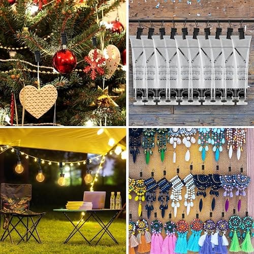 Light Clips Hanging Hooks Clip: 50 Pack Outdoor Hanging Lights Clips - Heavy Duty Metal Camper Awning String Party Light Hook for Canopy Tent Tapestry Clamps thumbnail 7