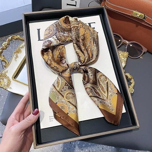 Sumolux Head Hair Scarf for Women Like Satin Silk Scarf Bandana | Hair Wrapping Night, Large Square Scarves 27.5", Fashion Neck Scarves thumbnail 5