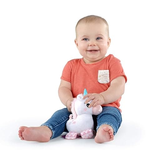 Bright Starts Unicorn Sparkle & Shine Plush Take-Along Stroller or Carrier Toy, Ages 0 Month+, Pink thumbnail 4