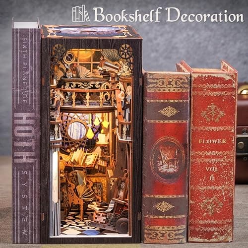 CUTEBEE Book Nook Kit - DIY Miniature House Kit for Adults and Teens, Dollhouse Booknook Tiny House Model Build Bookshelf Decor, Gifts for Family, Friends thumbnail 3