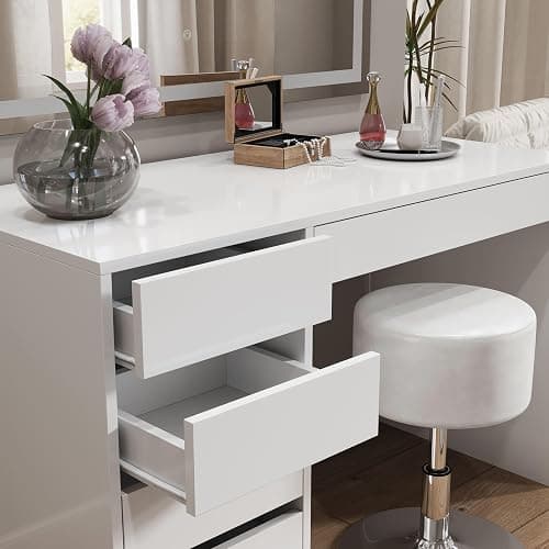 Vicco tavolo da toeletta Sherry, Bianco lucido, 120 cm con illuminazione a LED thumbnail 6