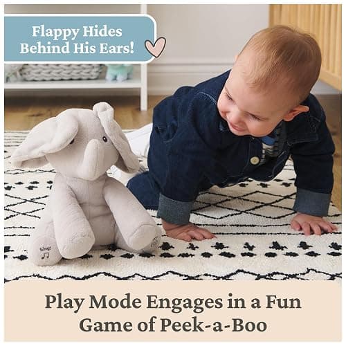 GUND Baby Animated Flappy The Elephant Plush, Singing Stuffed Animal Baby Toy for Ages 0 and Up, Gray, 12" thumbnail 5