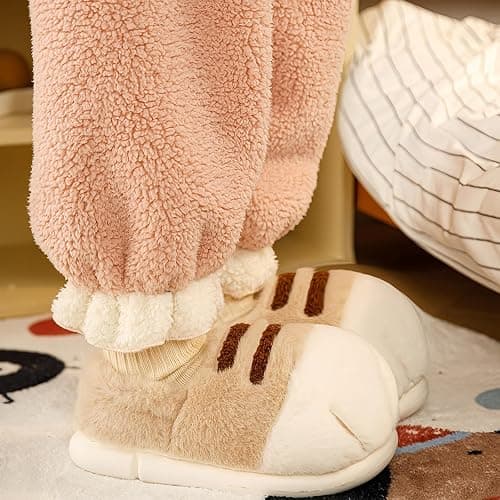 Cat Paw Slippers for Women Fuzzy Plush Indoor House Shoes Cute Animal Claw Design Soft Warm Cozy Non Slip Memory Foam Comfy Footwear for Girls Teens Adults Winter Gift Idea thumbnail 6