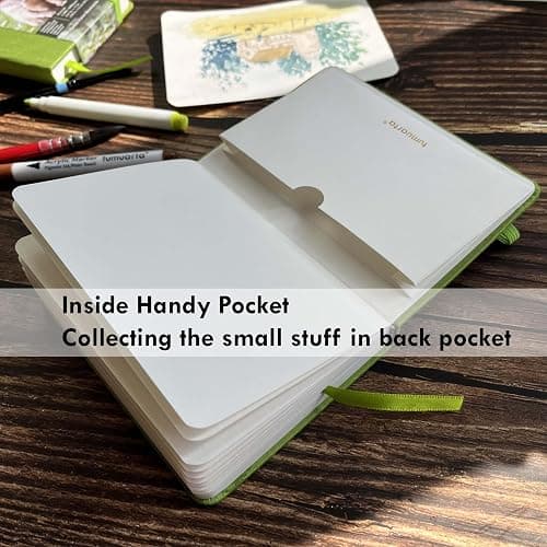 tumuarta Square Watercolor Journal, 8.25x8.25”, 140 LB, 300 GSM, 25% Cotton, Cold Press, 24 Sheets, 48 Pages, Watercolor Paper Sketchbooks for Use As Travel Mixed Media Pads Plein Air Set thumbnail 6