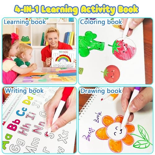 Huijing Montessori Preschool Learning Activities Busy Book - Workbook Activity Binder / Toys for Toddlers, Autism Learning Materials and Tracing Coloring Book thumbnail 4