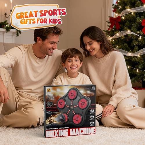 Scvcid Cool Boxing Machine Toys for Kids Aged 3-12, Wall-Mounted Smart Bluetooth Punching Bag, Boxing Training Equipment with Boxing Glove, Birthday Gifts for 3 4 5 6 7 8 9 10 11 12 Year Old Boys thumbnail 6