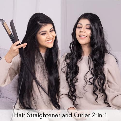 ANGENIL Professional Hair Straightener, 1 Inch Titanium Flat Iron with Negative Ion for Smooth, Portable Dual Voltage Curling Straightening Iron for All Hair Types, 5 Temp Adjustable, 30S Fast Heating thumbnail 6