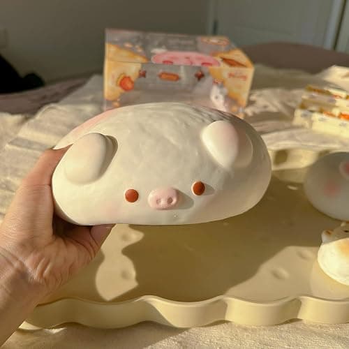 Jumbo Pig Squishy Toy, Slow Rising Soft PU Foam Stress Relief for Adults, Giant Animal Squeeze Fidget for Anxiety, Focus Desk Decor (pi g) thumbnail 7