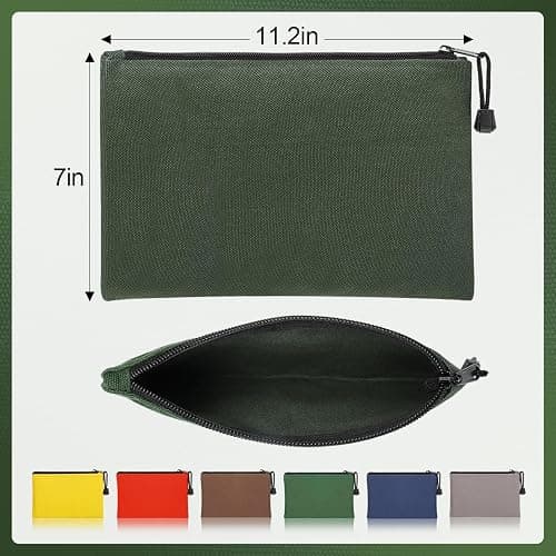 ANPHSIN 6 Pack Heavy-duty Canvas Tool Bags Pouches, 11.2''x 7'' | Zipper Pouch Set, Multipurpose Small Tools Storage Organizer with Dependable Zipper thumbnail 5