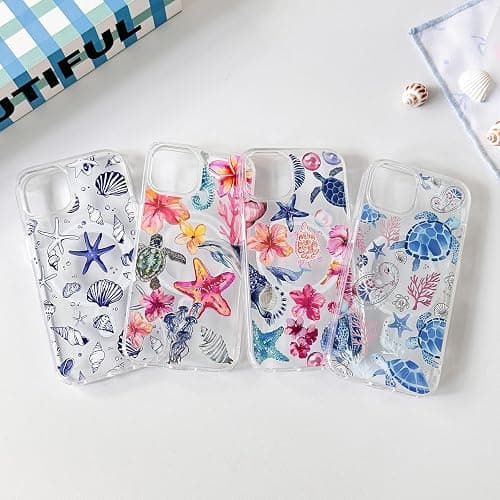 Lovmooful Magnetic Compatible with iPhone 13/14 Case Compatible with MagSafe Clear Ocean Cute Marine Life Seashell Design for Girls Women Soft TPU+PC Shockproof Protective Girly-Seahorse thumbnail 5