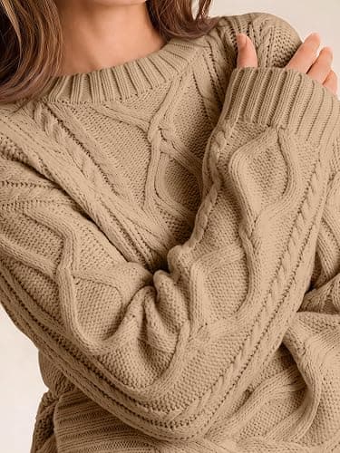 Trendy Queen Women's Oversized Cable Knit Sweaters 2026 Fall Outfits | Quiet Luxury Style, Chunky Knit Texture, Winter Holiday Outfit, Easy Layering Piece, Fall Fashion Staple thumbnail 2