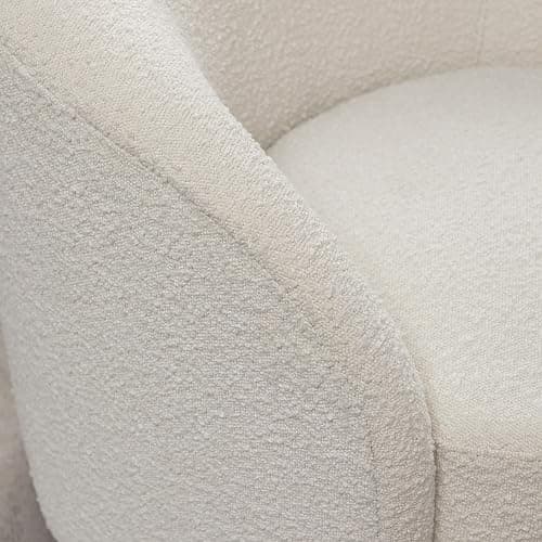 KINWELL 34" W Mid Century Modern Swivel Barrel Chair, Round Upholstered Boucle Swivel Accent Chairs, No Assembly Sofa Chair for Living Room Bedroom Reading Apartment Lounge Nursery(Cream) thumbnail 9