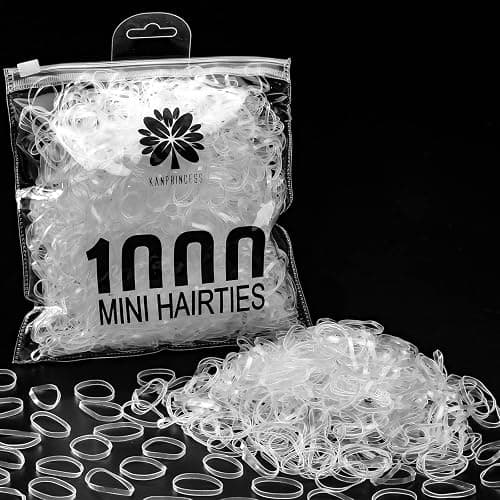 KANPRINCESS 1000PCS Hair Rubber Bands(clear) - Image 1