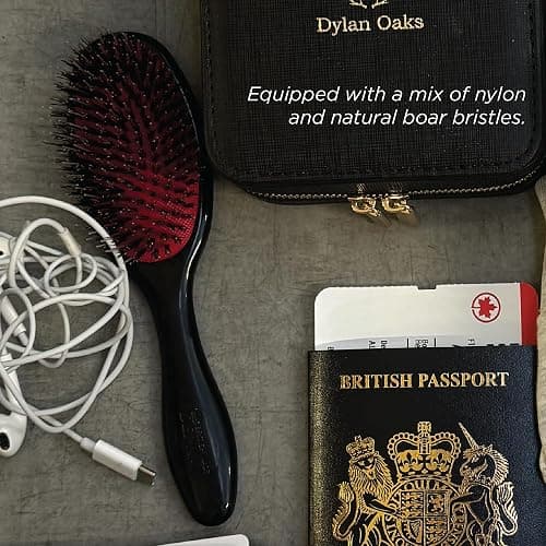 Denman Boar Bristle Hair Brush – Smoothing & Shine Enhancing for Slick Back Styles, Curl Defining & Detangling. Hairbrush with Natural Bristles for all Hair Types for Women & Men thumbnail 6