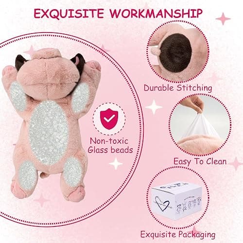 GILFWM 25" 5 lbs Weighted Stuffed Animals Pig :Big Large Weighted Plush Animal,Cute Plushie Pillow Toys, Ultra-Soft Washable Weighted Plush Pillowfort Gifts for Adults Kids Girls Boys Women thumbnail 3