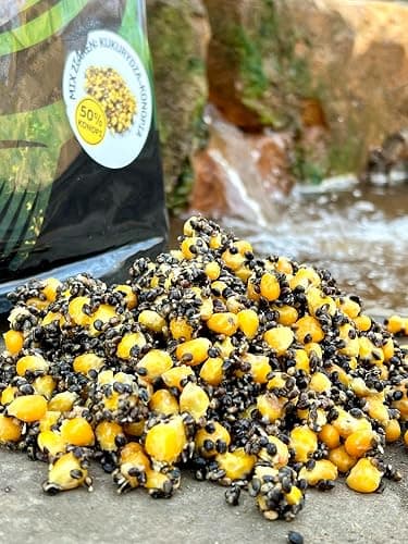 Carp Target Mix Grains cuits maïs Chanvre pour carpes - Amorce Poisson préparée - Appât - Groundbait - Nourriture Carpe pêche - Amorce Carpe - Nourriture pêche thumbnail 2