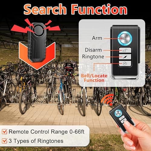 EGIZPY Bike Alarms,Bike Alarm Anti Theft, Bicycle Alarms with Remote,113dB Super Loud Bicycle Vibration Motion Sensor Siren Anti Theft Security System IP65 Waterproof thumbnail 5