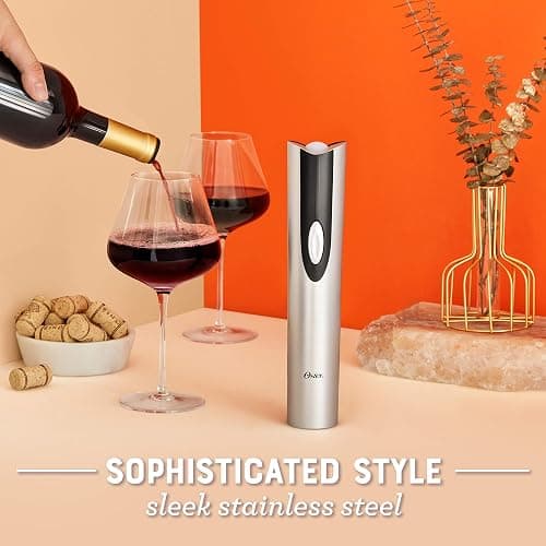 Oster Cordless Electric Wine Bottle Opener with Foil Cutter, Silver thumbnail 8