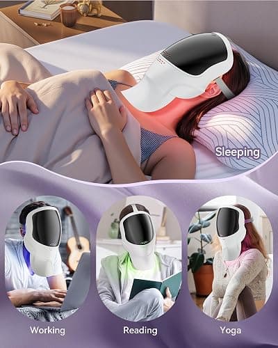 FOLOKE Red Light Therapy Mask for Face & Neck, LED Face Light Therapy,USB C Rechargeable,Infrared Mask for Home Working Travel Yoga thumbnail 8