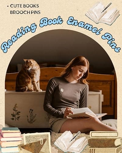 Book Lover Gifts Enamel Pins Set, Reading Book Pins with Storage Bag, Cute Bookish Pins for Backpacks Jackets Hats, Gifts for Readers Teachers Students Librarians thumbnail 3