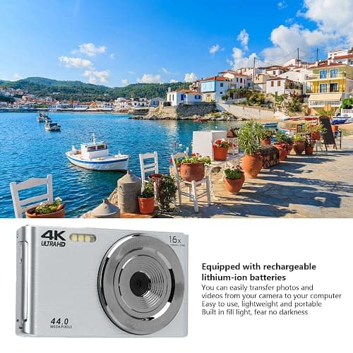 Digitalkamera, 44 MP, 16-facher Digitalzoom, 4K-Kamera mit 2,8-Zoll-HD-Bildschirm, Integriertes Fülllicht, Verwacklungsfrei, für Jugendliche, Erwachsene, Anfänger (Schwarz und thumbnail 4