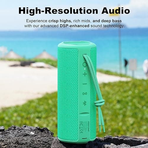 MIATONE Boombox Portable Bluetooth Speaker Gifts for Women Men - Green thumbnail 2