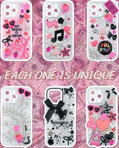 DoDoBeads 1050 Pcs Junk Phone Case Charms Kit, Charms for Customizing Cases, Kawaii Bow, Letter Beads, Nail Accessories, Flatback Pearls, Rhinestones, Cute Aesthetic Decor for Personalization thumbnail 4