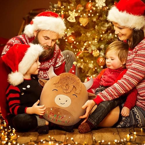 14'' Highland Cow Stuffed Animals Plush Pillows, Scottish Highland Cattle Plushies, Soft Stuffed Cow Plush Toys for Cuddle & Squish, Highland Cow Decor Highland Cow for Kid Adult - Highland Cow-2 thumbnail 2
