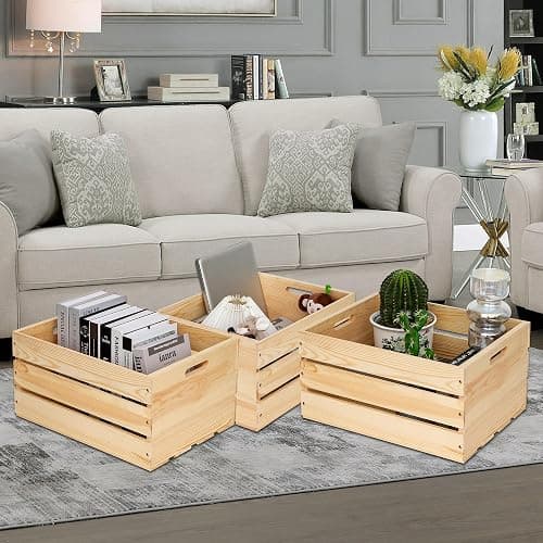 Extra Large Pine Wood Crates For Storage, Vinyl Records Storage Crates,The Storage Crates Are Made Of Pure Natural Solid Wood,Exuding Natural Pine Flavor,Unfinished Wooden Crates For Display . (1) thumbnail 6