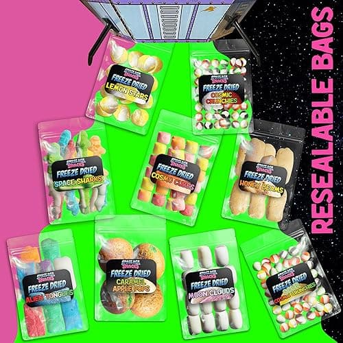 UFO Pack - 9 Kinds of Premium Freeze Dried Candy - Cosmic Crunchies, Moon Clouds, Space Sharks, Alien Tongues, Lemon Stars and More Shipped in a Spaceship Box for Protection - 9 Pack thumbnail 7