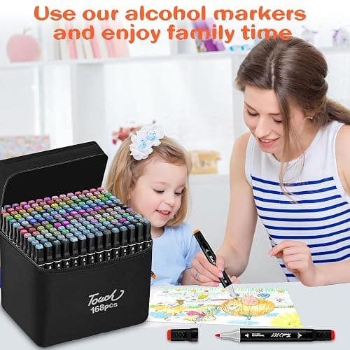 KJSHUANGTANG Alcohol Markers, 168 Colors Dual Tip Art Markers, Drawing, Coloring Marker for Kids Sketching Adult Coloring thumbnail 5