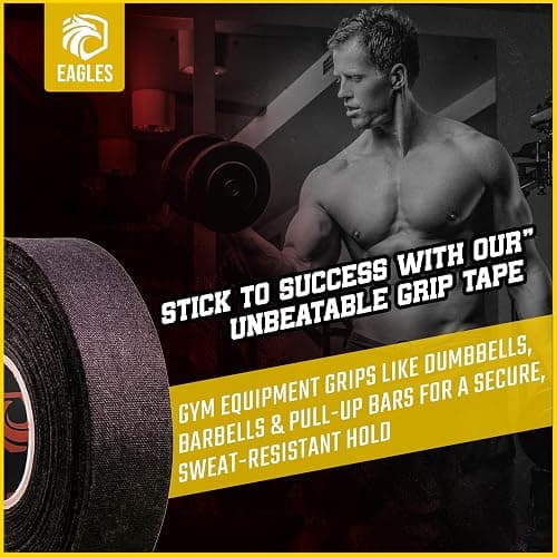 EAGLES Hockey Tape Multipurpose Cloth Tape Roll for Lacrosse Baseball & Softball Bats, Rackets, Pullup Bars, Gardening Tools, Easy Tear Over Grip - Multi Sport Handle Tape - Sports Gift (White) thumbnail 5