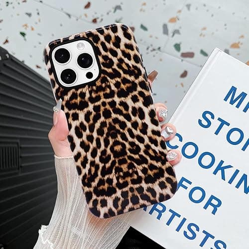 J.west Vintage Compatible with iPhone 16 Pro Max Case 6.9 inch with 2 Pack Tempered Glass Screen Protectors Cute Animal Leopard Hybrid Cover for Women Shockproof Protective Phone Cases thumbnail 3
