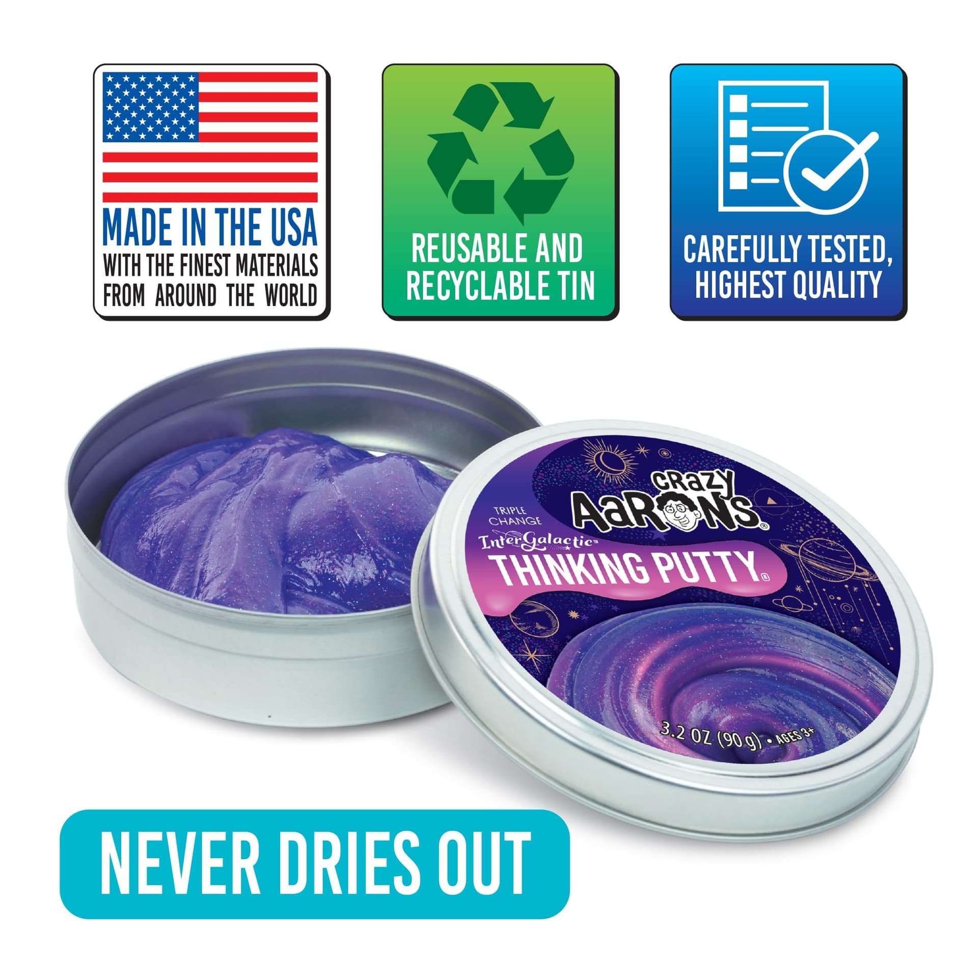 Crazy Aaron's Putty Intergalatic Trendsetters Thinking Putty,Pruple thumbnail 6