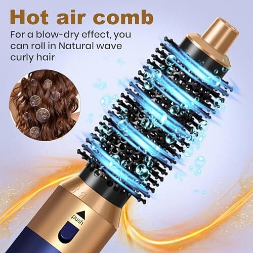 Hair Dryer Brush 5 in 1, Negative Ion Blow Dryer Brush Set - 110,000 RPM High- Speed Hot Air Brush Air Styler Curling Wrap Air Curler, Curling Iron Hair Styling Tool for Straight Curl Drying Smoothing thumbnail 2