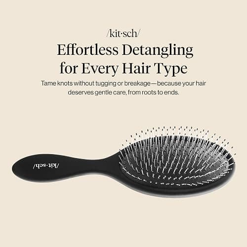 Kitsch Wet Dry Brush Detangler, Hair Brush for Women - Flexi Black | Hairbrush for Women, Men & Kids | Detangling Brush for Curly Hair, Bounce Curl Defining Brush for Wet or Dry Strands thumbnail 2
