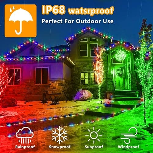 GLPE Solar String Lights Outdoor Waterproof LED,66ft 200 LED Rope Lights Solar Powered,8 Modes Multicolor Fairy Lights with Remote for Christmas Garden Patio Deck Backyard Pool Trampoline thumbnail 4