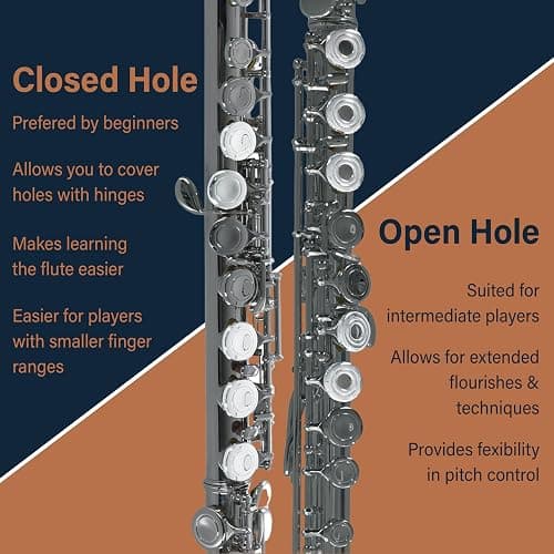 Cecilio Closed Hole C Flute - Musical Instrument, Beginner/Intermediate Flute in Band & Orchestra, Nickel thumbnail 5