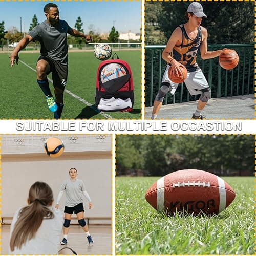 Hsmihair Soccer Bag-Soccer Backpack&Backpack for & Football Volleyball & Basketball,with Ball Compartment and Separate Cleat thumbnail 6