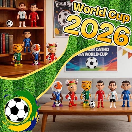 TCMOT 6PCS World Cup Mascot 2026 Star Player Figures Set, World Cup 2026 Merchandise, 3 Team Mascots + 3 Star Player Toys, Collectible Game Football Action Figures for Fans, Gift for Adults & Kids thumbnail 4
