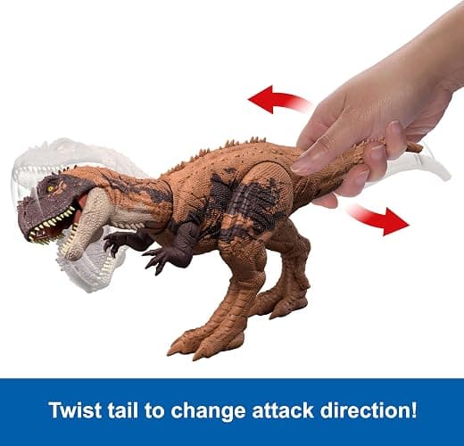 Mattel Jurassic World Dinosaur Toys with Roar Sound & Attack Action, Wild Roar Posable Figures, Physical & Connected Digital Play thumbnail 4